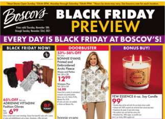 Boscov’s Black Friday Sale Nov 18 – Nov 23, 2021
