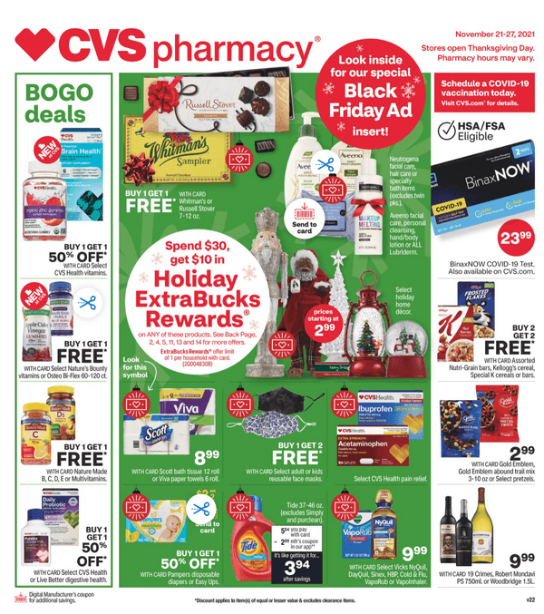 CVS Weekly Ad Nov 21 Nov 27, 2021 (Black Friday Promotion Included