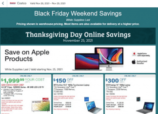 Costco Thanksgiving Day + Black Friday Ad Nov 26- Nov 29, 2021