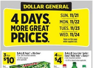 Dollar General Weekly Ad Nov 21 – Nov 27, 2021 (Thanks-for-Giving Promotion Included)