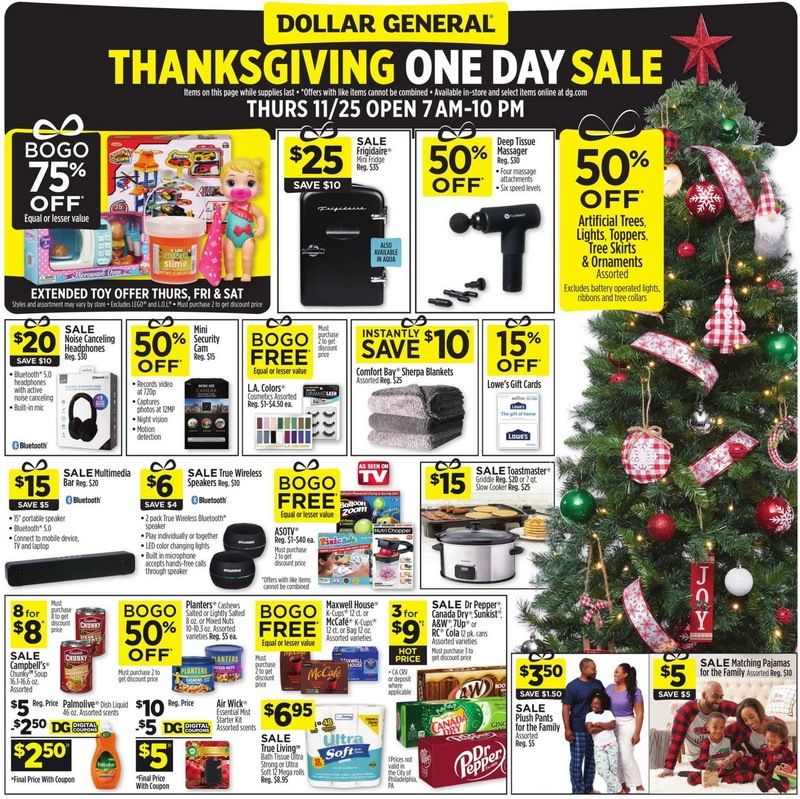 Dollar General Thanksgiving Day Deals Nov 25 Nov 27, 2021