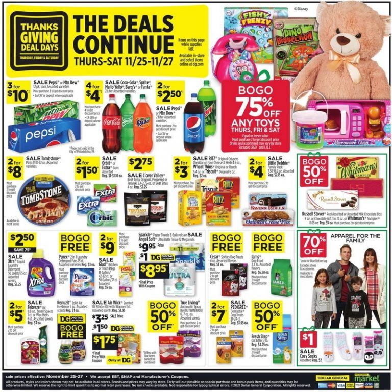 Dollar General Thanksgiving Day Deals Nov 25 Nov 27, 2021