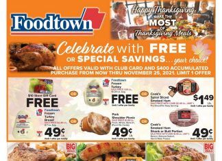 Foodtown Weekly Ad Nov 19 – Nov 25, 2021