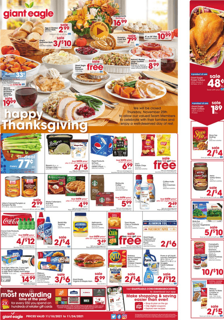 Giant Eagle Weekly Ad Nov 18 – Nov 24, 2021 (Thanks-for-Giving