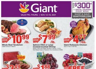 Giant Food Weekly Ad Nov 12 – Nov 18, 2021 (Thanks-for-Giving Promotion Included)