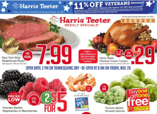 Harris Teeter Weekly Ad Nov 10 – Nov 16, 2021 (Thanks-for-Giving Promotion Included)