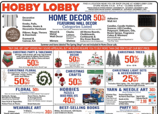 Hobby Lobby Weekly Ad Nov 29 – Dec 04, 2021