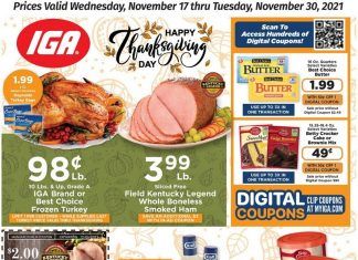 IGA Weekly Ad Nov 17 – Nov 30, 2021 (Thanksgiving Promotion Included)