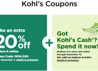 Kohl’s Coupon Sale Until Nov 10, 2021