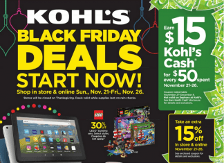 Kohl’s Black Friday Sale Nov 21 – Nov 26, 2021