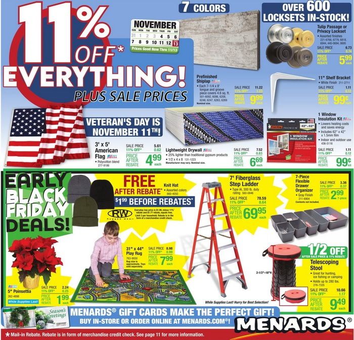 Menards Weekly Ad Nov 04 Nov 13, 2021 (PreBlack Friday Promotion)