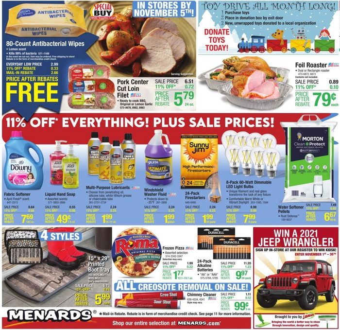 Menards Weekly Ad Nov 04 Nov 13, 2021 (PreBlack Friday Promotion)