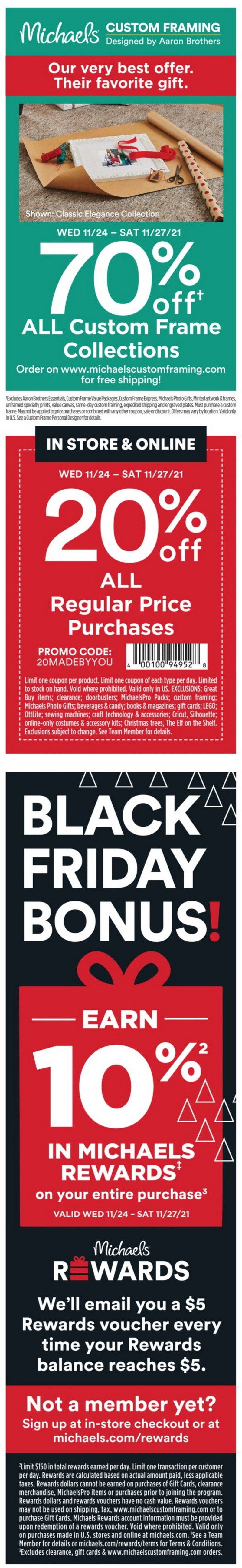 Michaels Black Friday Sale Nov 24 Nov 27, 2021