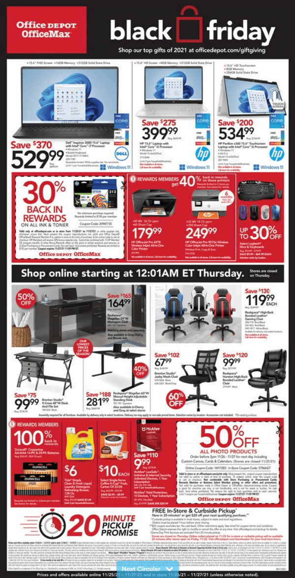 Office Depot Black Friday Ad Nov 26 Nov 27, 2021