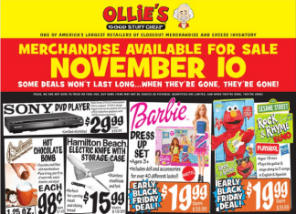 Ollie’s Weekly Ad Nov 10 – Nov 17, 2021 (Christmas Promotion Included)