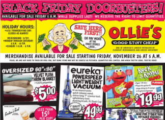 Ollie’s Black Friday Sale Nov 23 – Nov 26, 2021