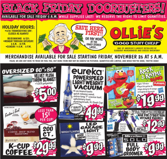 Ollie's Black Friday Sale Nov 23 Nov 26, 2021
