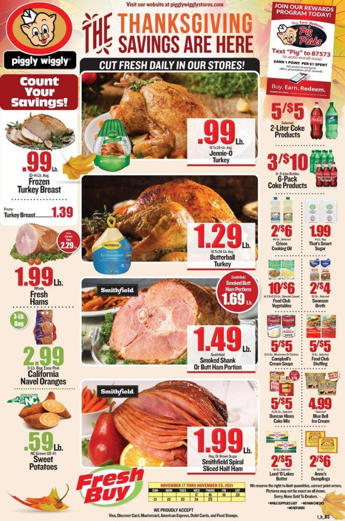 Piggly Wiggly Weekly Ad Nov 17 Nov 25, 2021 (Thanksgiving Promotion