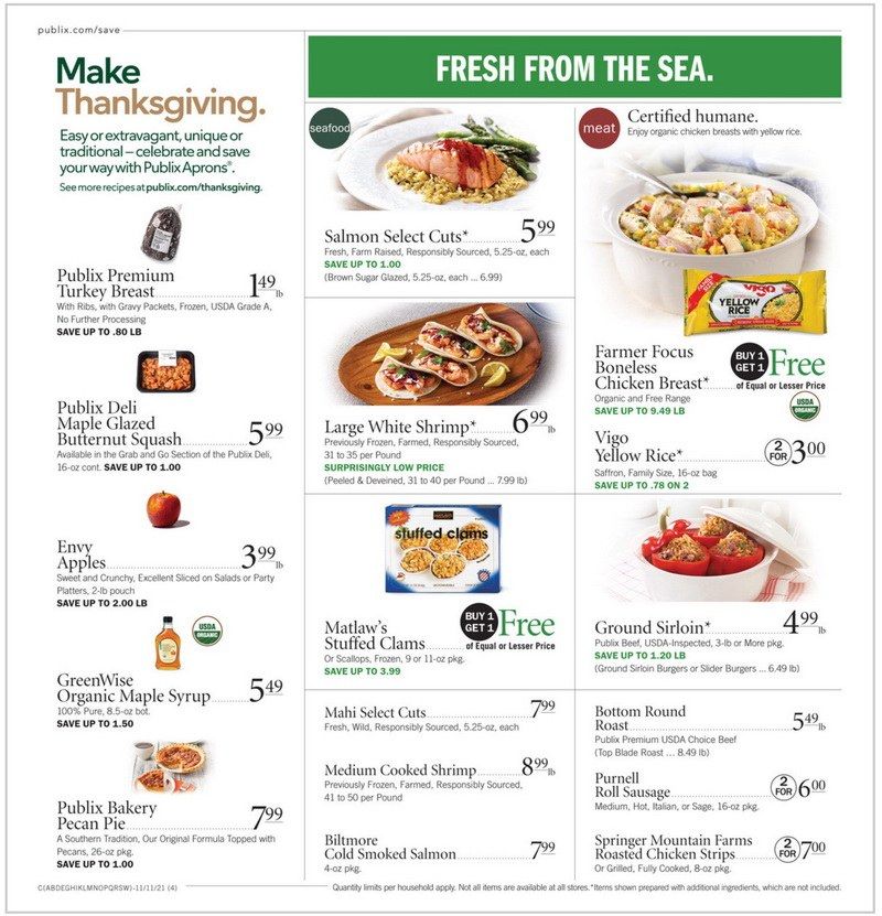 Publix Weekly Ad Nov 10 – Nov 16, 2021 (Thanks-for-Giving Promotion