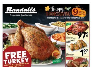 Randalls Weekly Ad Nov 17 – Nov 25, 2021 (Thanksgiving Promotion Included)