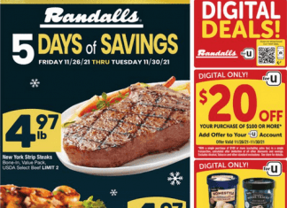 Randalls Weekly Ad Nov 26 – Nov 30, 2021