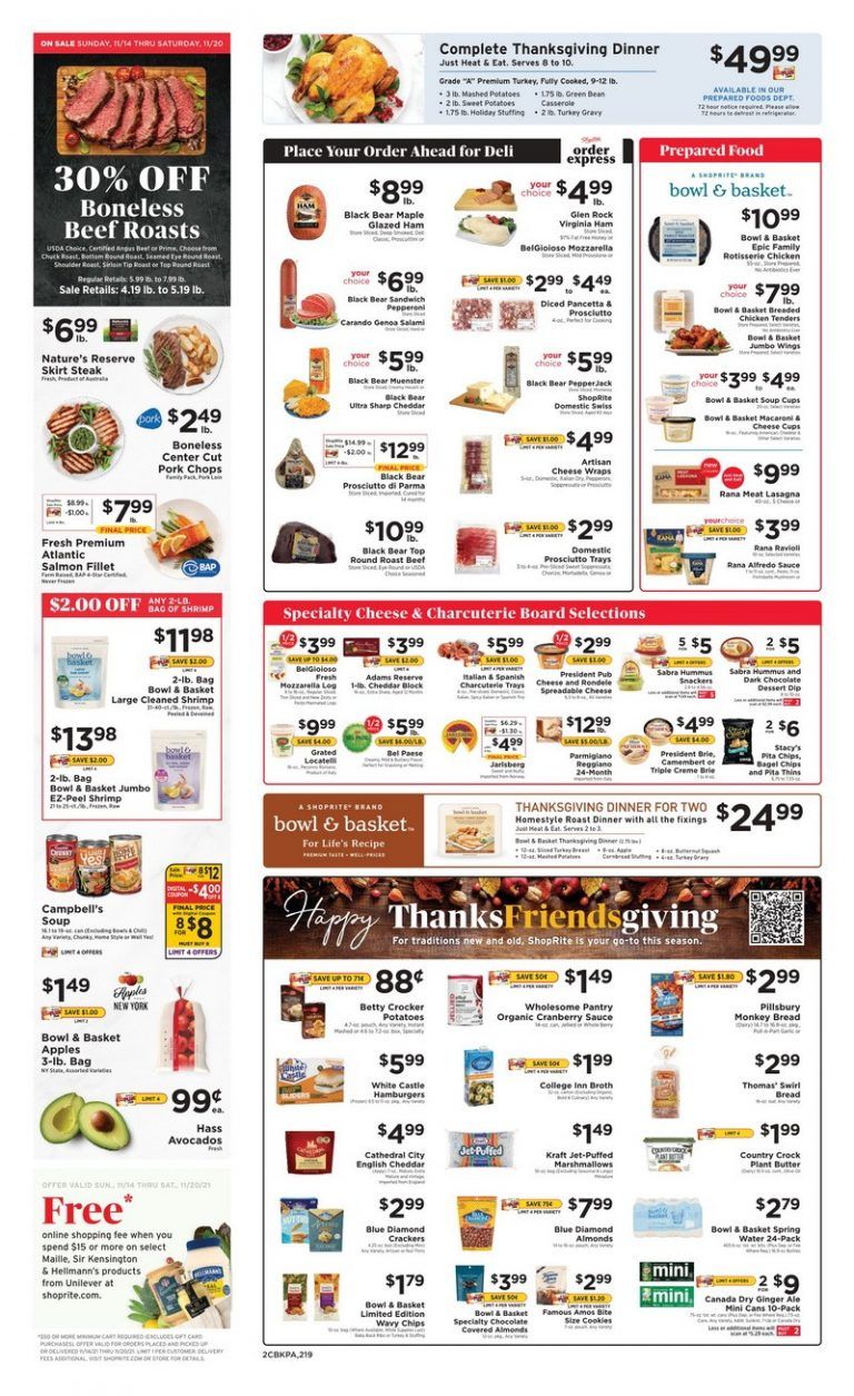 ShopRite Weekly Ad Nov 14 Nov 20, 2021 Promotion