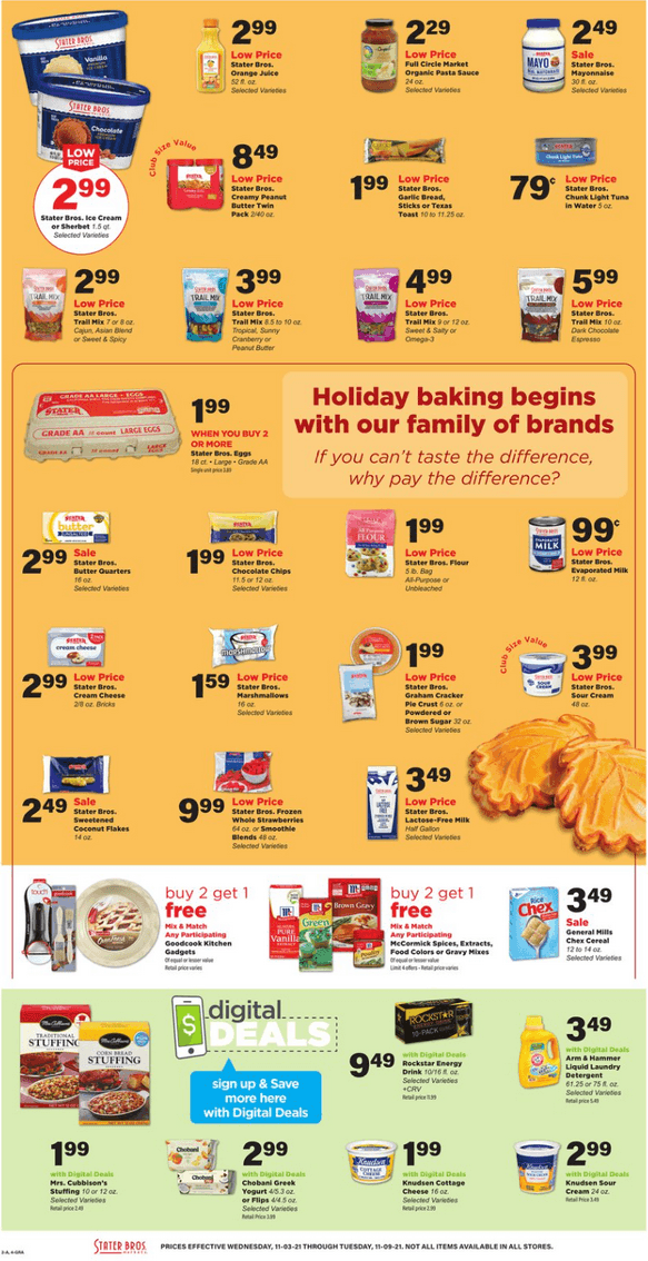 Stater Bros Weekly Ad Nov 03 Nov 09, 2021