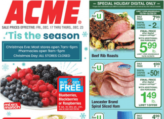 ACME Weekly Ad Dec 17 – Dec 23, 2021 (Christmas Promotion Included)
