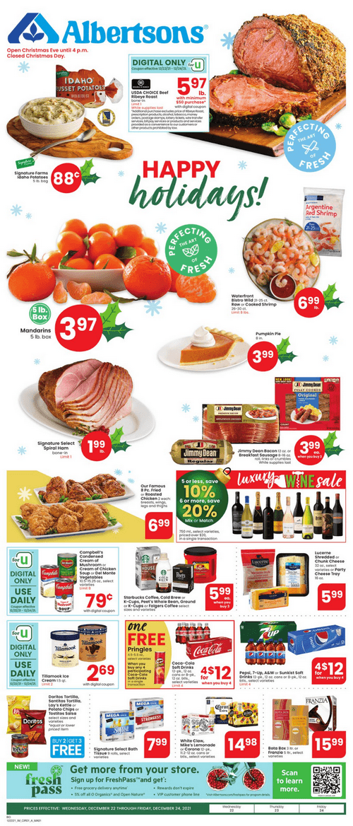 Albertsons Weekly Dec 22 Dec 24, 2021 (Christmas Sale Included)