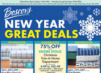 Boscov’s Weekly Ad Dec 30, 2021 – Jan 05, 2022
