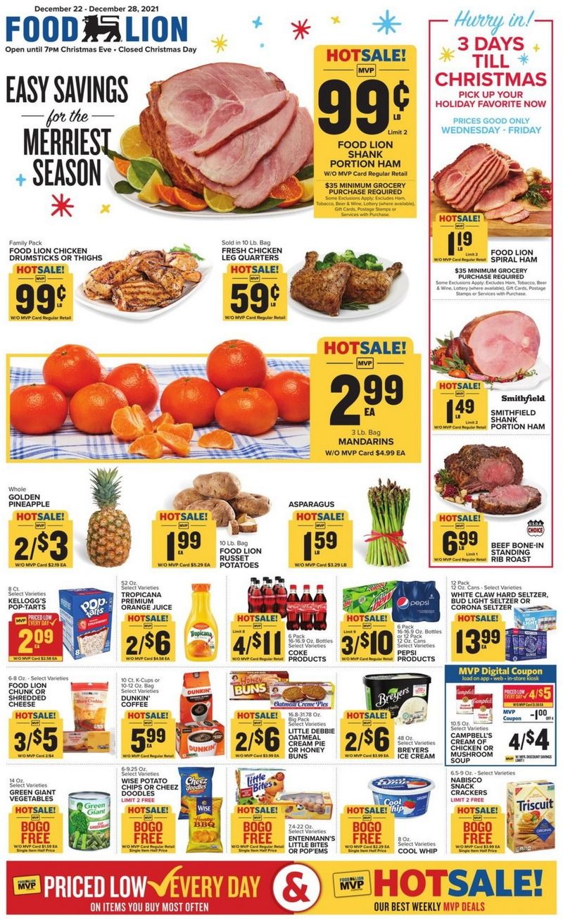 Food Lion Christmas Commercial 2022 Food Lion Weekly Ad Dec 22 – Dec 28, 2021 (Christmas Promotion Included)