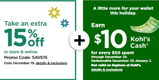Kohl’s Coupon Sale Until Dec 19, 2021