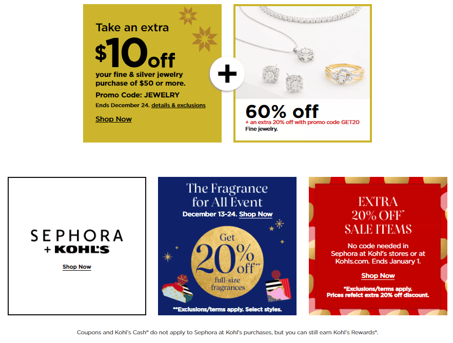 Kohl's Coupon Sale Until Dec 25, 2021
