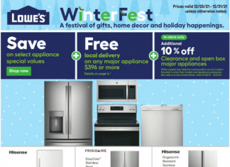 Lowe’s Weekly Ad Dec 25 – Dec 31, 2021