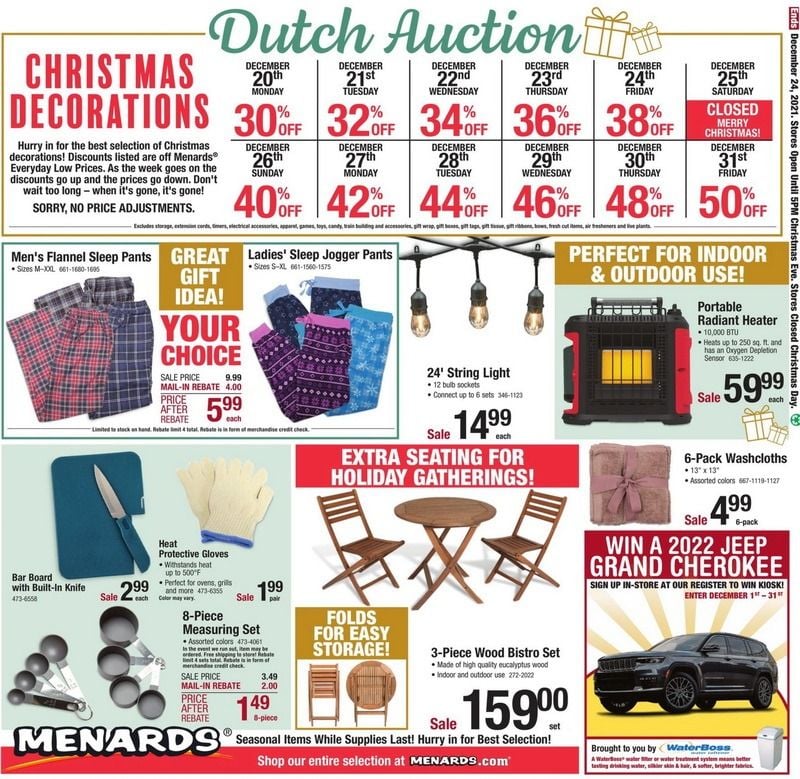 Menards Last Minute Gift Sale Dec 17 Dec 24, 2021 (Christmas Promotion Included)