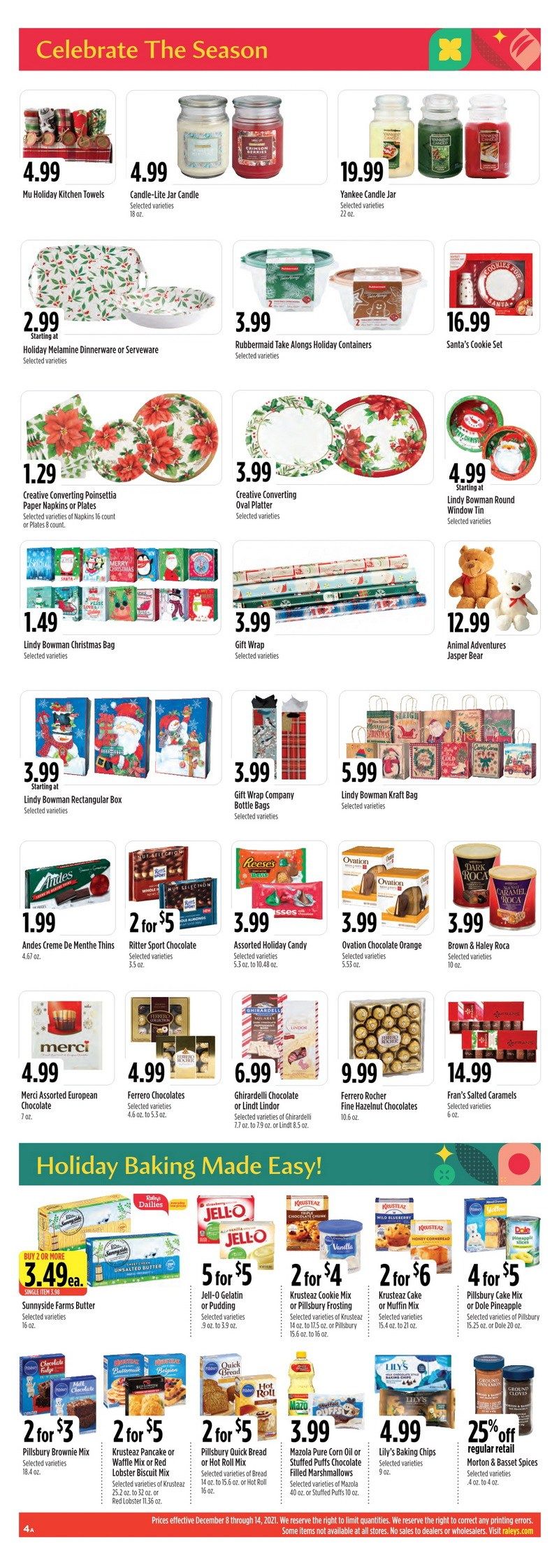 Raley's Supermarkets Weekly Ad Dec 08 – Dec 14, 2021