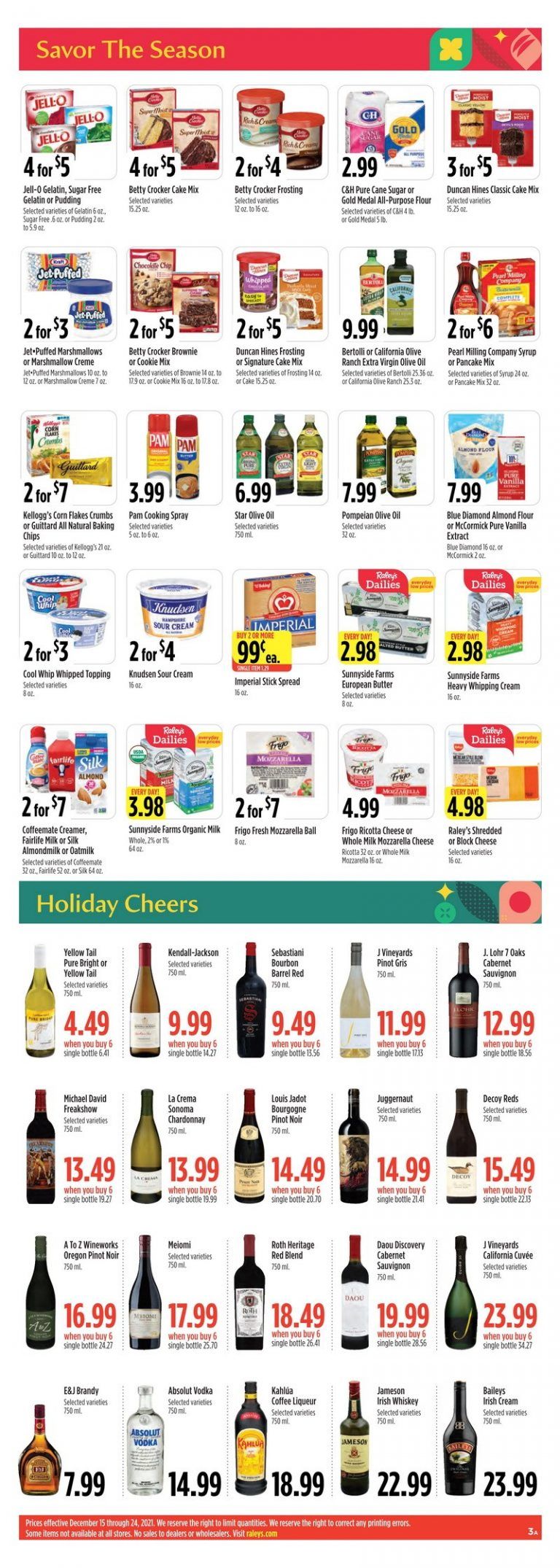 Raley's Supermarkets Weekly Ad Dec 15 – Dec 24, 2021