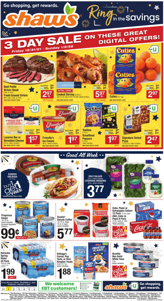 Shaw's Weekly Ad Dec 31, 2021 Jan 06, 2022