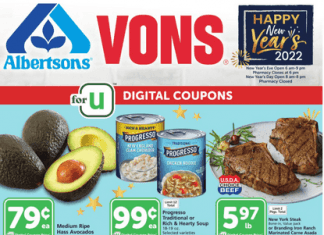 Vons Weekly Ad Dec 29, 2021 – Jan, 04 2022