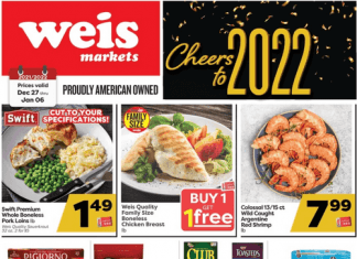 Weis Markets Weekly Sale Dec 27, 2021 – Jan 06, 2022