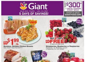 Giant Food Weekly Ad Jan 02 – Jan 06, 2022