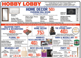 Hobby Lobby Weekly Ad Jan 09 – Jan 15, 2022