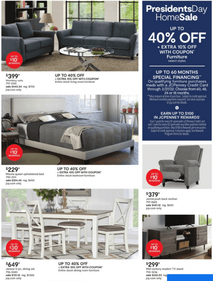 JCPenney President Day Home Sale
