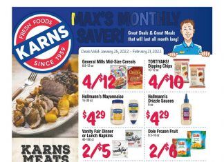 Karns Quality Foods Monthly Ad Jan 25 – Feb 21, 2022