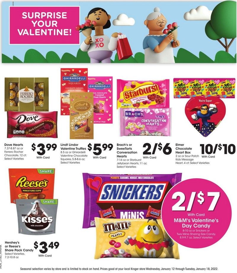 Kroger Weekly Ad Jan 12 Jan 18, 2022 (Valentine's Day Promotion Included)