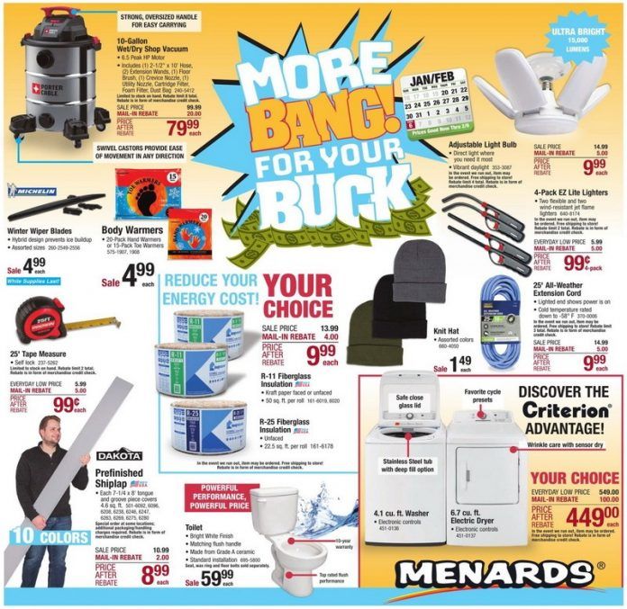 Menards Special Promotion Ad Jan 20 Feb 06, 2022