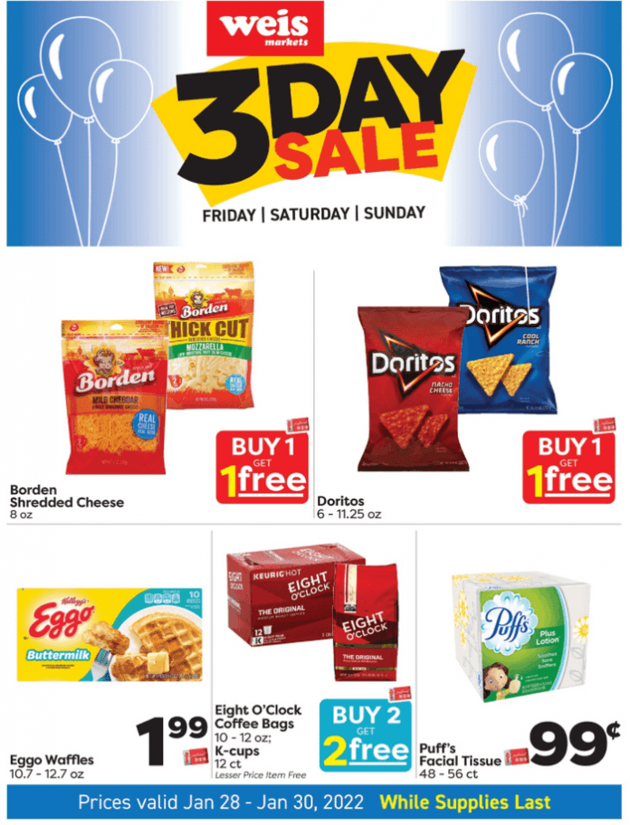 Weis Markets Three Day Ad Jan 28 Jan 30, 2022