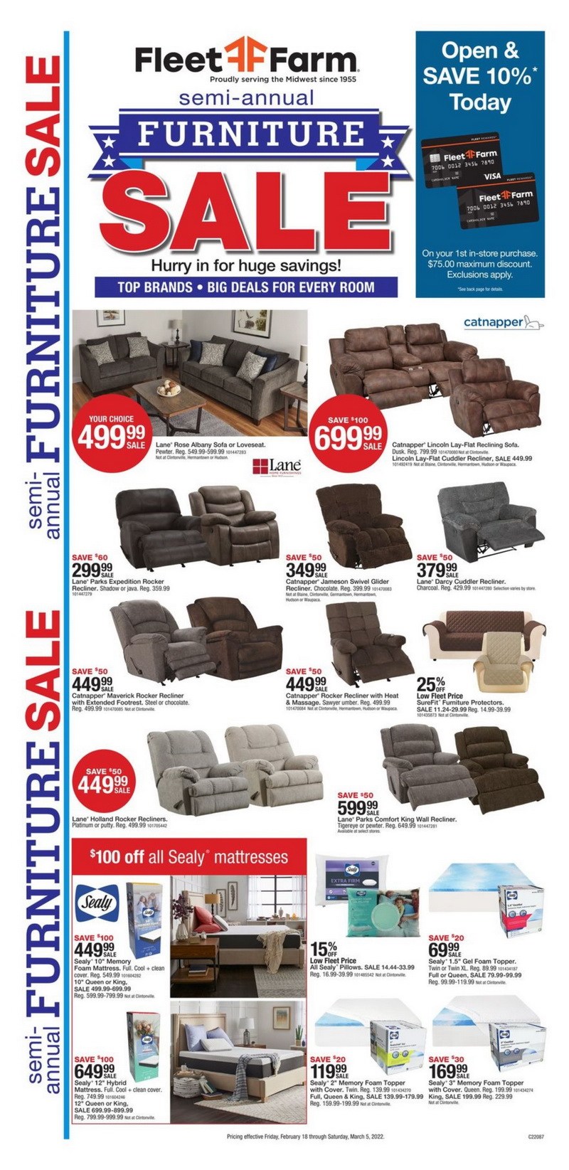 Fleet Farm SemiAnnual Furniture Sale Ad Feb 18 Mar 05, 2022