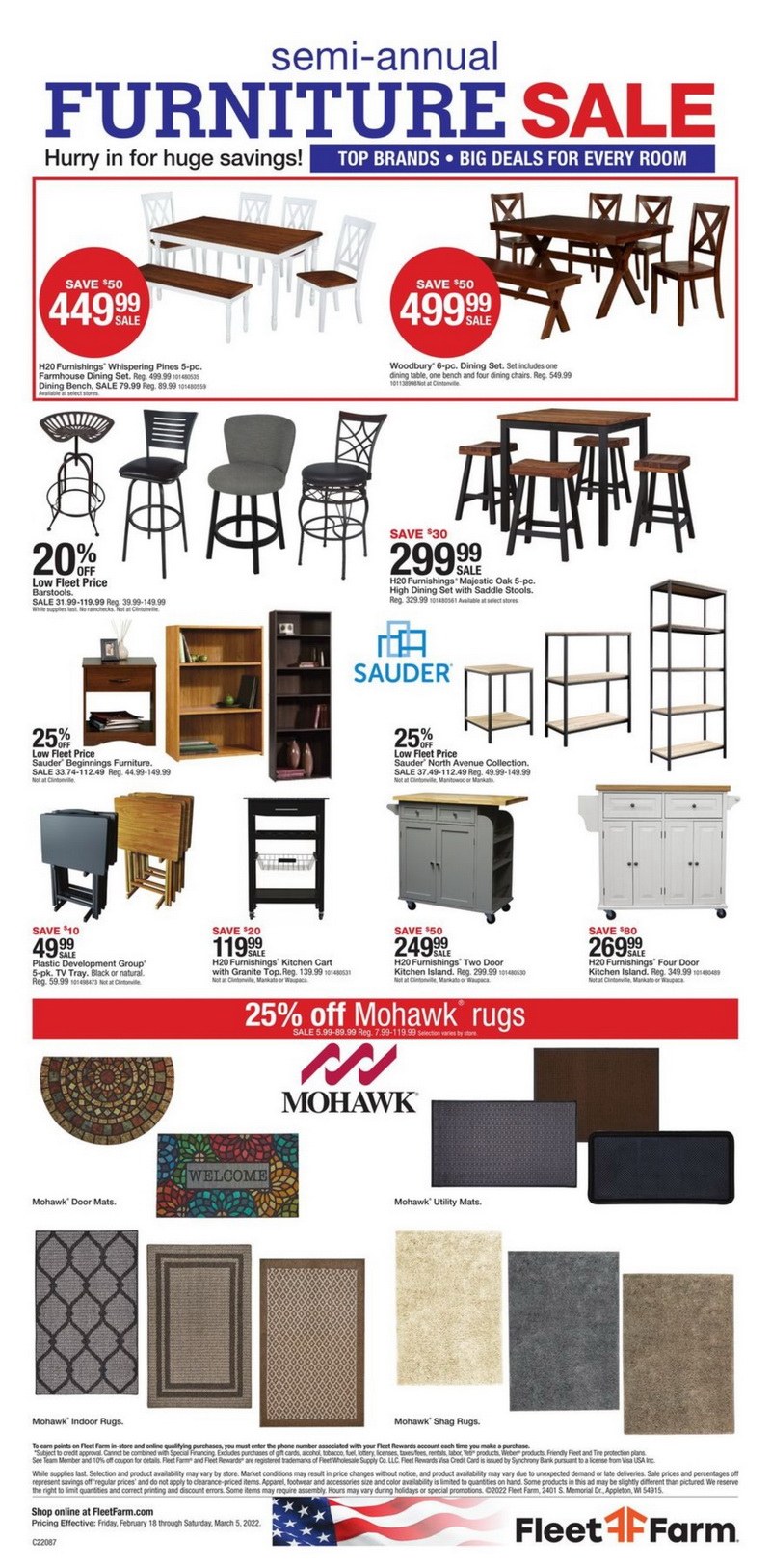 Fleet Farm SemiAnnual Furniture Sale Ad Feb 18 Mar 05, 2022