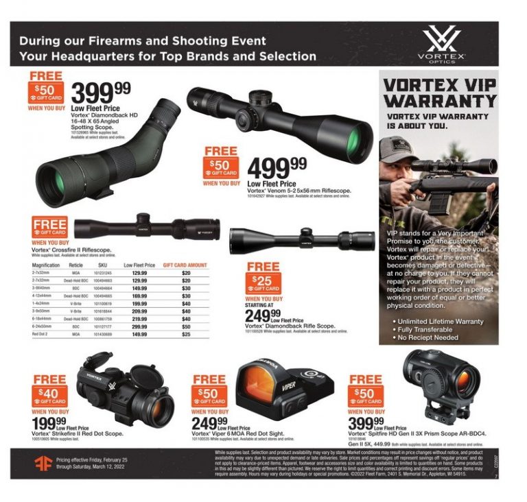 Fleet Farm Firearms & Shooting Event Feb 25 Mar 12, 2022